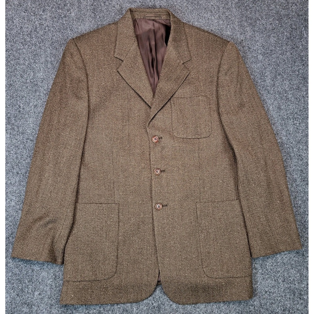 The Territory Ahead Blazer Mens 40R Brown Wool Silk Blend Sports Jacket 3 Button